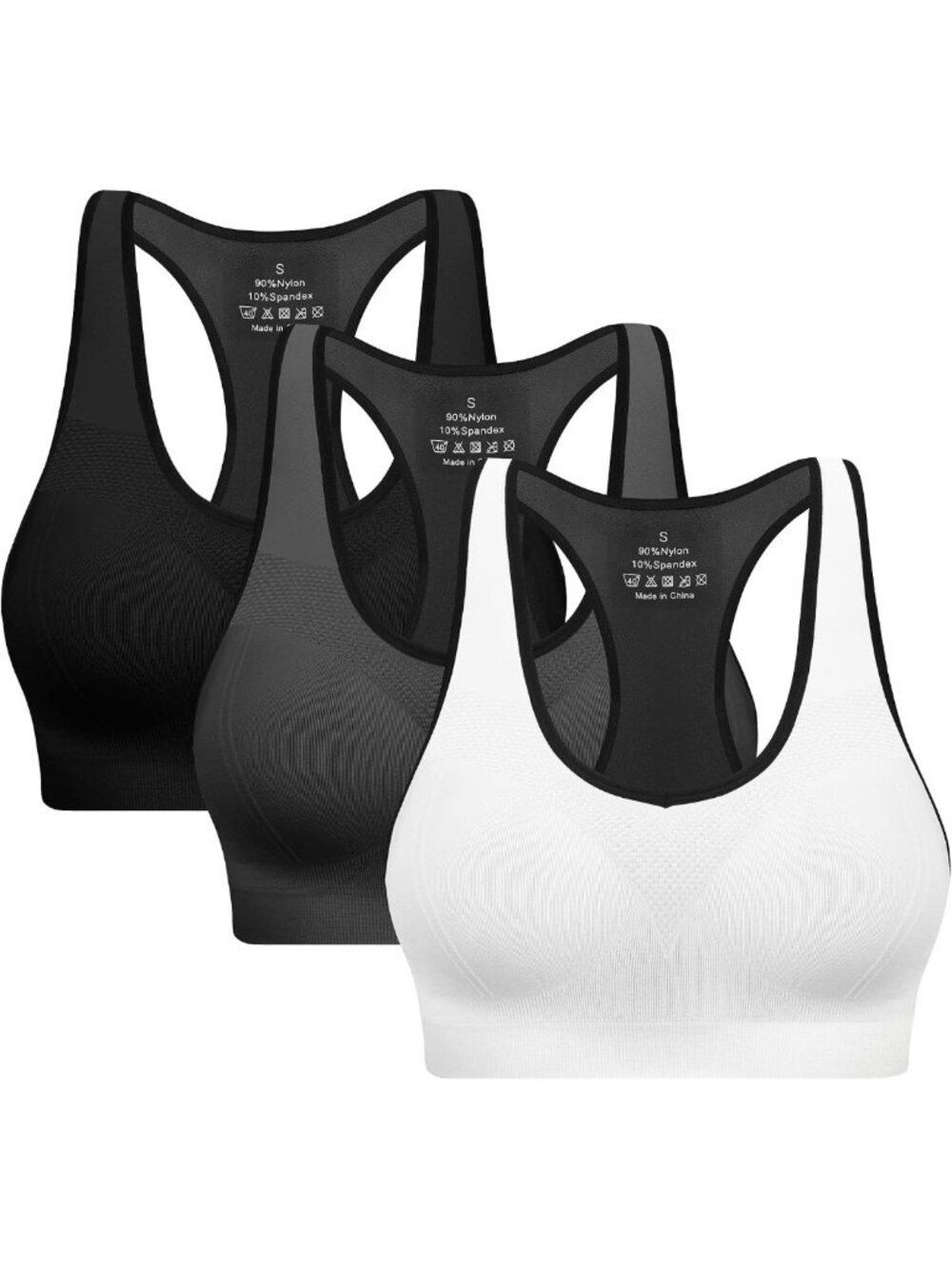 High Impact Racerback Sports Bras with Pads - Athletic Yoga & Workout Tops